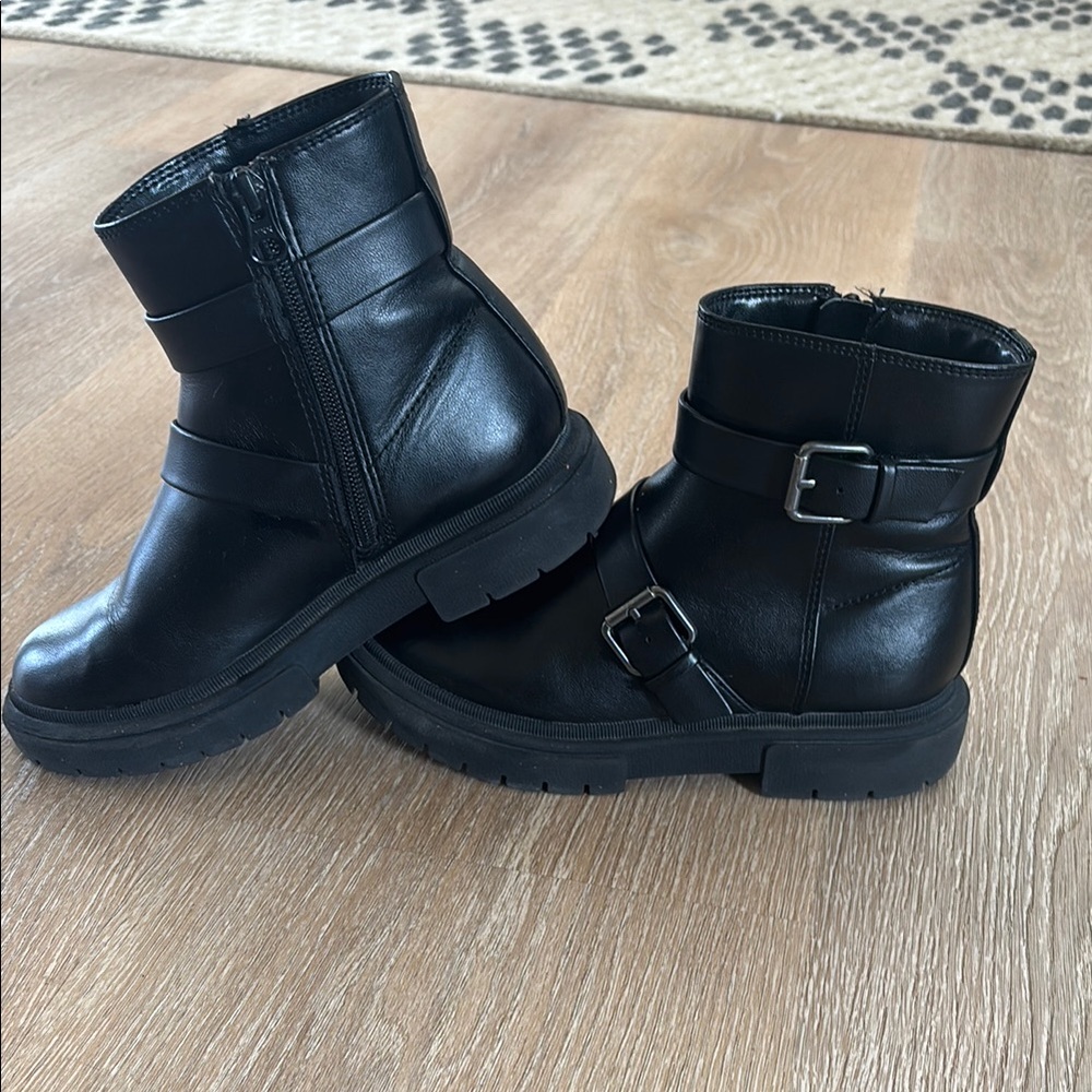 Art Class Black Boots with Silver Buckle